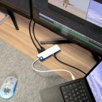 Adaptor Hub 9-in-1 Hyper HyperDrive Flex, 2x USB-C PD 100W, 2x USB-C 5 Gb/s, 1x USB-A 5 Gb/s, 1x HDMI 4k / 30Hz, 1x SD, 1x MicroSD, 1x Jack 3.5mm, Alb / Albastru 8 - lerato.ro