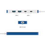 Adaptor Hub 4-in-1 Hyper HyperDrive Flex, 2x USB-C 5 Gb/s, 2x USB-A 5 Gb/s, Alb / Albastru 7 - lerato.ro
