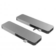 Gaming si Accesorii IT, Adaptor HUB 8-in-1 Hyper HyperDrive SOLO, USB-C la 1x USB-C, 1x HDMI, 2x USB-A, 1x SD, 1x MicroSD, 1x Jack 3.5mm, 1x Conector Jack, Gri, lerato.ro