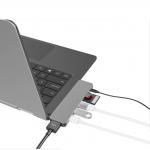 Adaptor HUB 8-in-1 Hyper HyperDrive SOLO, USB-C la 1x USB-C, 1x HDMI, 2x USB-A, 1x SD, 1x MicroSD, 1x Jack 3.5mm, 1x Conector Jack, Gri 4 - lerato.ro