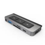 Adaptor HUB 6-in-1 Hyper HyperDrive Media, 1x USB-C, 1x USB-A, 1x HDMI, 1x microSD, 1x SD, 1x Jack 3.5mm, 60W, 5Gbps, 4K / 60Hz, Gri 3 - lerato.ro
