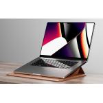 Husa din piele pentru laptop INVZI 13/14 inch cu functie suport compatibila cu MacBook Pro/Air, Maro 5 - lerato.ro