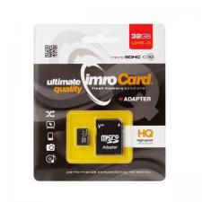 Card de memorie IMRO, MicroSDHC, 32GB, clasa 10 UHS-3, cu adaptor SD, Negru
