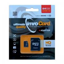 Card de memorie IMRO, MicroSDXC, 64GB, clasa 10 UHS-3, cu adaptor SD, Negru