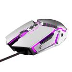 Mouse gaming Inphic PW2 cu fir, RGB, 4800 DPI, 6 Butoane, Lungime cablu 1.5m, Silver 3 - lerato.ro