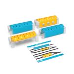 Set acceorii Intelino Support Station & Tunnel pentru construire traseu trenulet inteligent, 2 statii tren, 2 tuneluri pliabile, Albastru / Galben 2 - lerato.ro