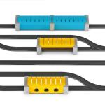 Set acceorii Intelino Support Station & Tunnel pentru construire traseu trenulet inteligent, 2 statii tren, 2 tuneluri pliabile, Albastru / Galben 9 - lerato.ro