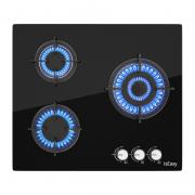 Plita pe gaz IsEasy MGBG-603S2R, 3.3 / 2.7 / 1.75 kW, 3 zone de gatit, Negru