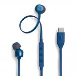 Casti in-ear cu fir JBL Tune 310C, Control pe fir, USB-C, Albastru 5 - lerato.ro
