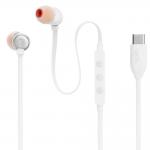 Casti in-ear cu fir JBL Tune 310C, Control pe fir, USB-C, Alb 2 - lerato.ro