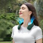 Ventilator portabil pentru gat Jisulife Life3, 5W, 4000 mAh, Autonomie 16h, 3 viteze, USB-C, Verde 12 - lerato.ro