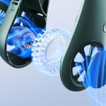 Ventilator portabil pentru gat Jisulife Life3, 5W, 4000 mAh, Autonomie 16h, 3 viteze, USB-C, Verde 14 - lerato.ro