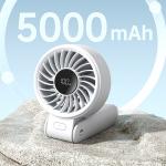 Ventilator portabil Jisulife Life7, 5W, Flue aer 5.1m/s, 3600 mAh, Autonomie 13h, 5 viteze, USB-C, Gri 16 - lerato.ro