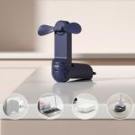 Ventilator portabil 3-in-1 Jisulife Life8, 0.8W, Flue aer 1.9m/s, 2000 mAh, Autonomie 21h, 2 viteze, USB-C, Functie powerbank si lanterna, Albastru 3 - lerato.ro
