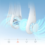 Ventilator portabil pentru gat Jisulife Neck Fan 3, 5.5W, Flue aer 3.5m/s, 4000 mAh, Autonomie 13.5h, 5 viteze, USB-C, Gri 7 - lerato.ro