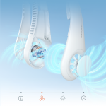 Ventilator portabil pentru gat Jisulife Neck Fan 3, 5.5W, Flue aer 3.5m/s, 4000 mAh, Autonomie 13.5h, 5 viteze, USB-C, Gri 8 - lerato.ro