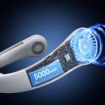 Ventilator portabil pentru gat Jisulife Neck Fan 4, 5.5W, Flue aer 3.5m/s, 5000 mAh, Autonomie 16h, 5 viteze, USB-C, Gri 10 - lerato.ro