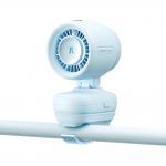 Ventilator portabil Jisulife Stroller Fan 4, Putere 4.2W, Flux aer 4.8m/s, 5000 mAh, Autonomie 38h, Clip metalic pentru prindere, USB-C, Albastru 3 - lerato.ro