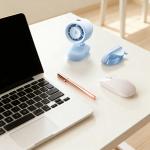 Ventilator portabil Jisulife Stroller Fan 4, Putere 4.2W, Flux aer 4.8m/s, 5000 mAh, Autonomie 38h, Clip metalic pentru prindere, USB-C, Albastru 19 - lerato.ro