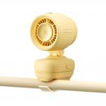 Ventilator portabil Jisulife Stroller Fan 4, Putere 4.2W, Flux aer 4.8m/s, 5000 mAh, Autonomie 38h, Clip metalic pentru prindere, USB-C, Galben 3 - lerato.ro