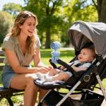 Ventilator portabil Jisulife Stroller Fan 4, Putere 4.2W, Flux aer 4.8m/s, 5000 mAh, Autonomie 38h, Trepied flexibil pentru prindere, USB-C, Albastru 23 - lerato.ro