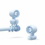 Ventilator portabil Jisulife Stroller Fan 4, Putere 4.2W, Flux aer 4.8m/s, 5000 mAh, Autonomie 38h, Trepied flexibil pentru prindere, USB-C, Albastru 5 - lerato.ro