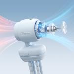 Ventilator portabil Jisulife Stroller Fan 4, Putere 4.2W, Flux aer 4.8m/s, 5000 mAh, Autonomie 38h, Trepied flexibil pentru prindere, USB-C, Albastru 10 - lerato.ro