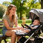 Ventilator portabil Jisulife Stroller Fan 4, Putere 4.2W, Flux aer 4.8m/s, 5000 mAh, Autonomie 38h, Trepied flexibil pentru prindere, USB-C, Galben 20 - lerato.ro