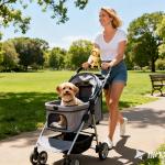 Ventilator portabil Jisulife Stroller Fan 4, Putere 4.2W, Flux aer 4.8m/s, 5000 mAh, Autonomie 38h, Trepied flexibil pentru prindere, USB-C, Galben 21 - lerato.ro
