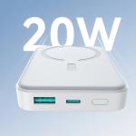 Baterie externa Joyroom JR-W020, 10000 mAh, 20W, USB/USB-C, Compatibila MagSafe, Wireless 15W, Alb 3 - lerato.ro
