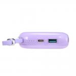Baterie externa 10000 mAh Joyroom JR-L002 Jelly Powerbank, 22.5W, USB-C, USB, Cablu USB-C integrat, Mov 12 - lerato.ro