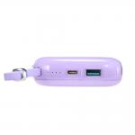 Baterie externa 10000 mAh Joyroom JR-L003 Jelly Powerbank, 22.5W, USB-C, USB, Cablu Lightning integrat, Mov 3 - lerato.ro