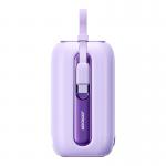 Baterie externa 10000 mAh Joyroom JR-L012 Colorful Powerbank, 22.5W, USB-C, Cablu incorporat USB-C/Lightning, Mov 2 - lerato.ro