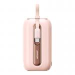 Baterie externa 10000 mAh Joyroom JR-L013 Colorful Powerbank, 12W, USB-C, Cablu incorporat USB-C/Lightning, Roz 2 - lerato.ro