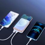 Baterie externa 10000 mAh Joyroom PowerBank JR-W020, PD 20W, Incarcator wireless magnetic Qi 15W pentru iPhone compatibil cu MagSafe, Alb 7 - lerato.ro