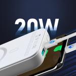 Baterie externa 10000 mAh Joyroom PowerBank JR-W020, PD 20W, Incarcator wireless magnetic Qi 15W pentru iPhone compatibil cu MagSafe, Alb 8 - lerato.ro