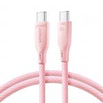 Cablu pentru incarcare si transfer de date Joyroom S-A34, 2x USB-C, 60W, 1m, Roz 2 - lerato.ro