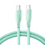 Cablu pentru incarcare si transfer de date Joyroom S-A34, 2x USB-C, 60W, 1m, Verde 2 - lerato.ro