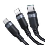 Cablu pentru incarcare si transfer de date Joyroom S-A18 3 in 1, USB la USB-C/Lightning/Micro-USB, 3.5A, 30 cm, Negru 5 - lerato.ro