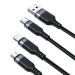 Cablu pentru incarcare si transfer de date Joyroom S-A18 3 in 1, USB la USB-C/Lightning/Micro-USB, 3.5A, 30 cm, Negru 9 - lerato.ro