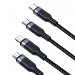Cablu pentru incarcare si transfer de date Joyroom S-A18 3 in 1, USB la USB-C/Lightning/Micro-USB, 3.5A, 1.2m, Negru 4 - lerato.ro