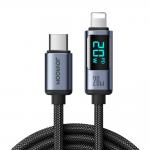 Cablu pentru incarcare si transfer de date Joyroom A16, USB-C/Lightning, LED, 20W, 1.2m, Negru 2 - lerato.ro