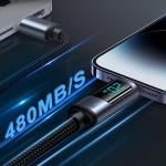Cablu pentru incarcare si transfer de date Joyroom A16, USB-C/Lightning, LED, 20W, 1.2m, Negru 6 - lerato.ro