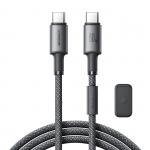 Cablu pentru incarcare si transfer de date Joyroom S-A50, 2x USB-C, 60W, 1.2m, Gri 2 - lerato.ro