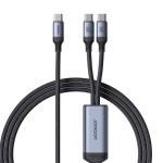 Cablu pentru incarcare si transfer de date Joyroom S-A21, 3x USB-C, 100W, 1.5m, Negru 2 - lerato.ro