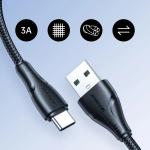 Cablu pentru incarcare si transfer de date Joyroom A11, USB/USB-C, 3A, 1.2m, Negru 8 - lerato.ro