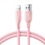 Cablu pentru incarcare si transfer de date Joyroom S-A34, USB/Lightning, 3A, 1m, Roz 2 - lerato.ro