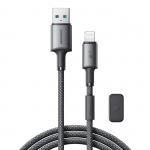 Cablu pentru incarcare si transfer de date Joyroom S-A50, USB/Lightning, 3A, 1.2m, Gri 2 - lerato.ro