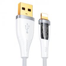 Cabluri de date si incarcare, Cablu pentru incarcare si transfer de date Joyroom S-UL012A3, USB/Lightning, 2.4A, 1.2m, Alb, lerato.ro