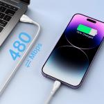 Cablu pentru incarcare si transfer de date Joyroom A11, USB/Lightning, 2.4A, 3m, Alb 17 - lerato.ro
